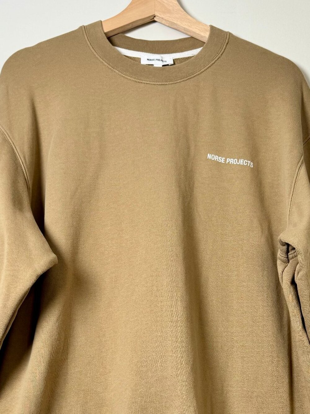Norse Projects Arne Logo Sweatshirt Utility Khaki Relaxed Fit XL
